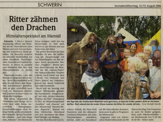 Zeitungsausschnitt Schwerin 2006